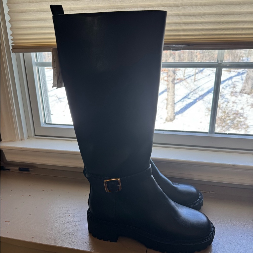 NEW Zara Lug Sole Riding Boots Sz 8.5/39EU